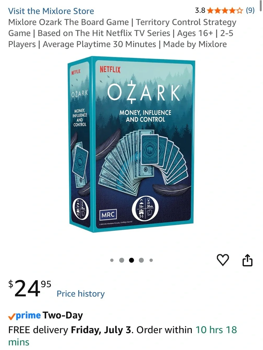 Netflix Ozark Card Game - Teal and Navy Blue